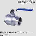 2PC Korea Type Stainless Steel Floating Ball valve with Handle